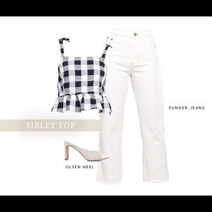 Sibley Petal and Pup crop top, black gingham